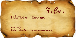 Hübler Csongor névjegykártya